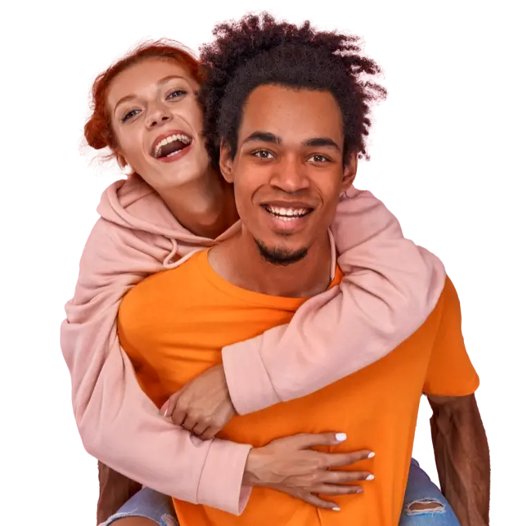 A person giving another a piggyback